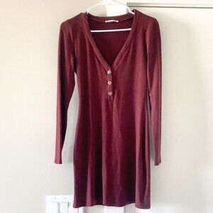 Reformation Jeans Jani Dress Merlot Size M Staple Comfy Tencel Vamp Bodycon